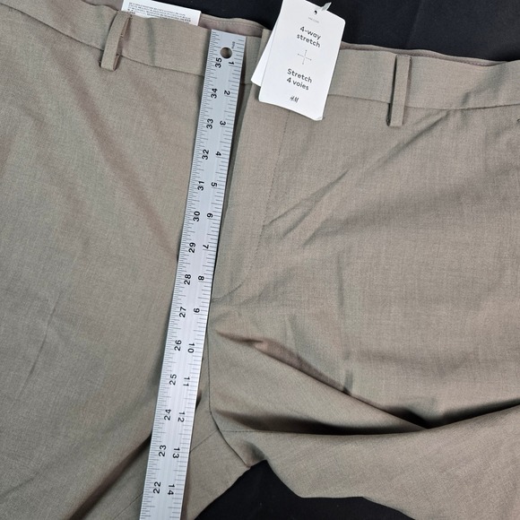 H&M Slim Fit 4 Way Stretch Mens Dress Pants Khaki Tan Size 38x32 NEW - Picture 7 of 11
